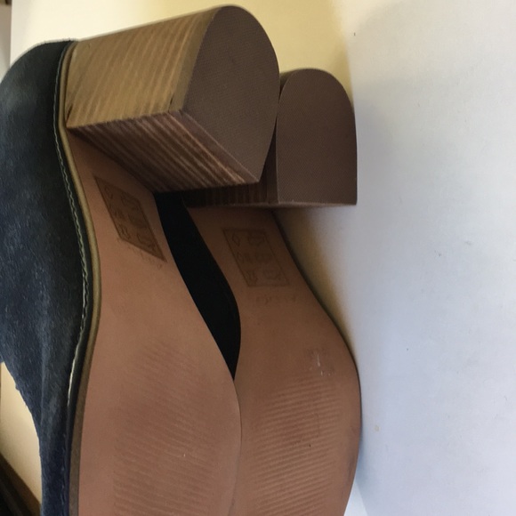 ❌SOLD❌Aldo Peep Toe Blue Suede Heels Booties - Picture 6 of 8